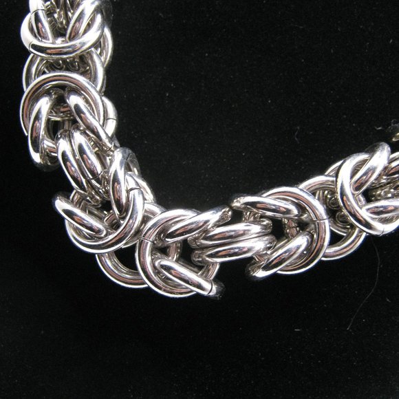 Givenchy Vintage Silver Chucky Style Choker - 18" Long - Picture 2 of 3